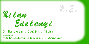 milan edelenyi business card
